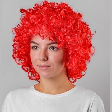 Карнавальный парик, объемный, цвет красн