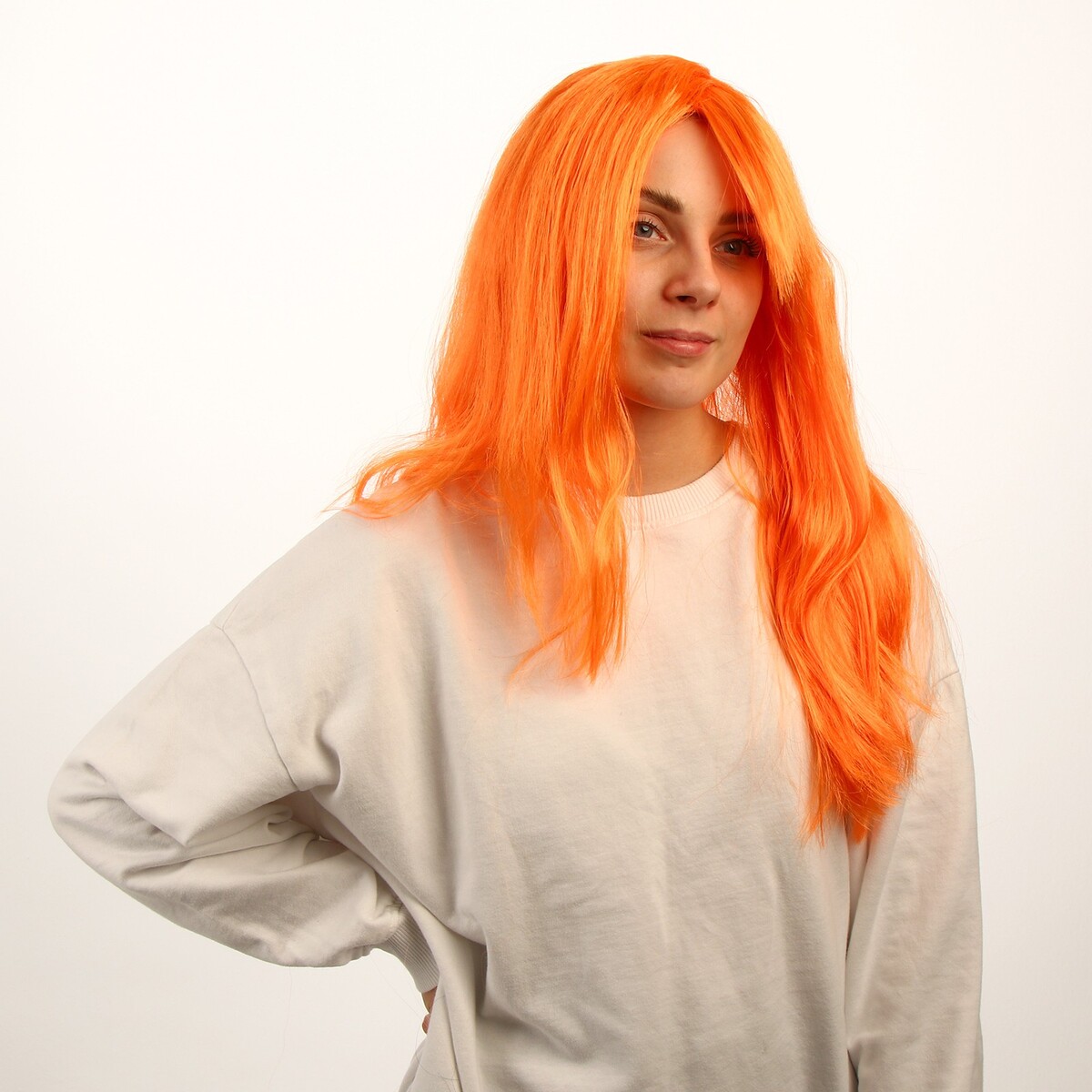 Карнавальный парик, длинные прямые волосы, цвет оранжевый, 120 г карнавальный парик длинные прямые волосы красный 120 г