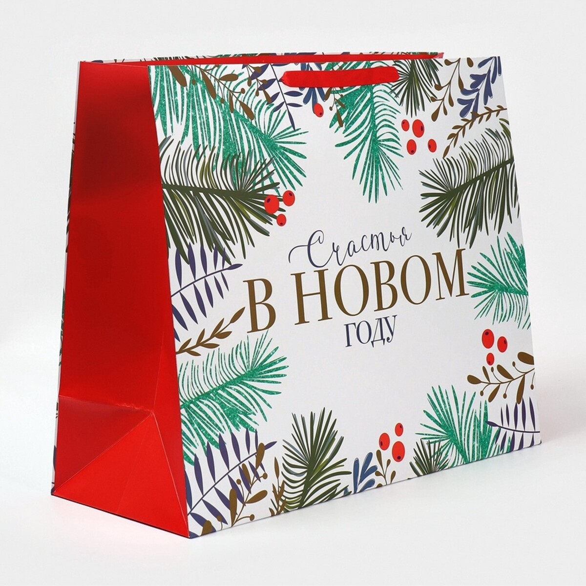 

Пакет подарочный новогодний ламинированный, Красный;белый