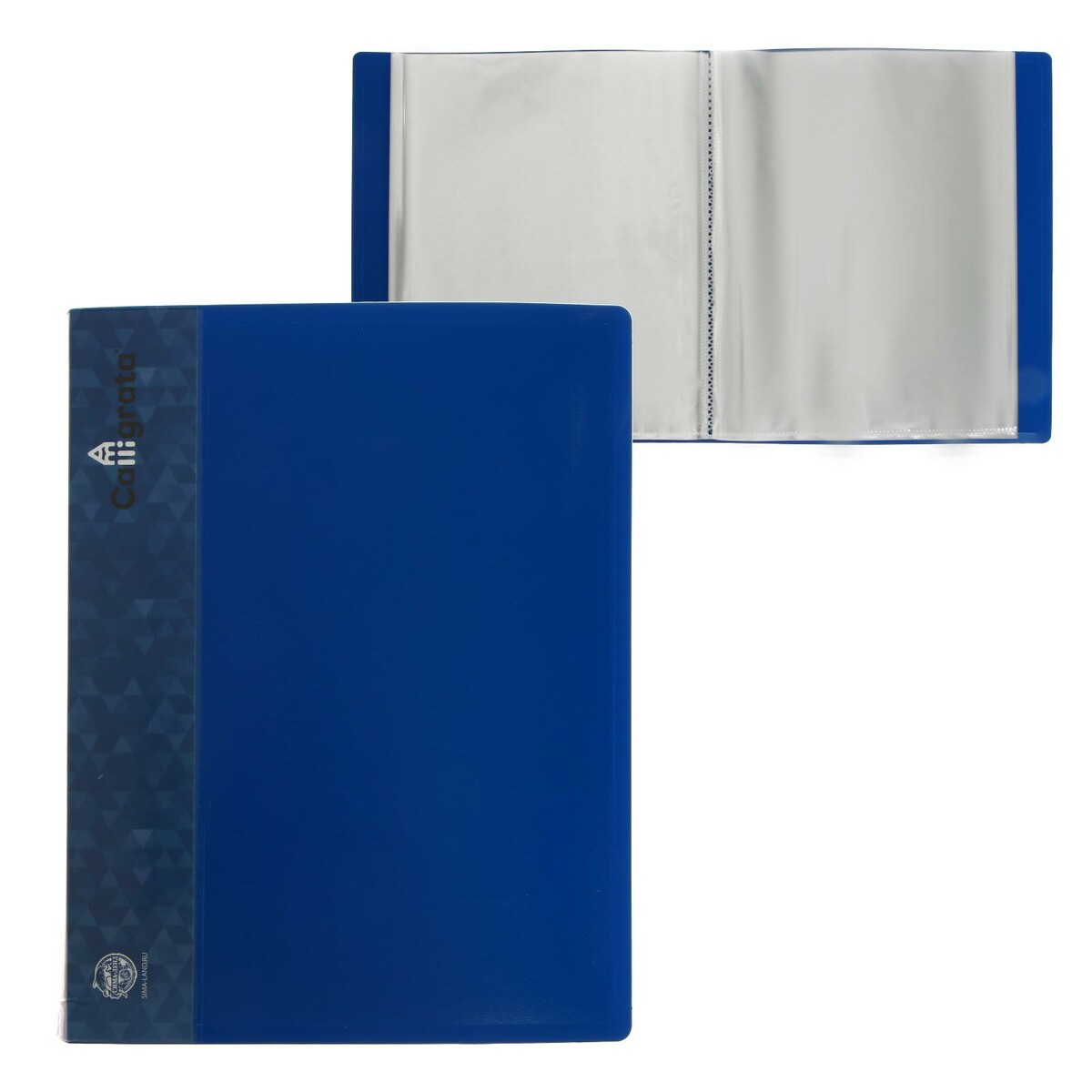 Папка с 100 вкладышами а4, 700 мкм, calligrata, карман на корешке, синяя папка с 40 вкладышами а4 500 мкм calligrata карман на корешке синяя