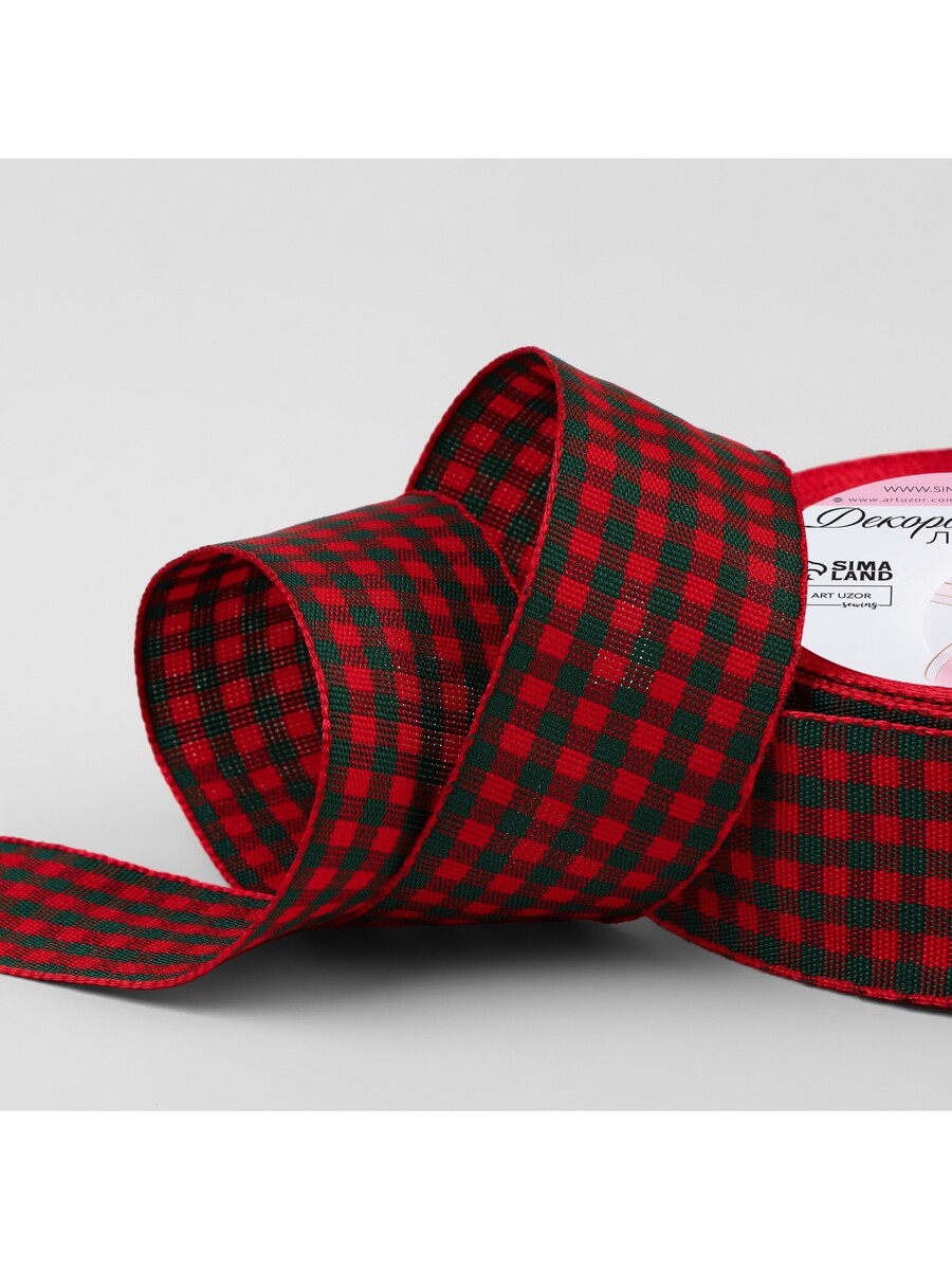 

Лента новогодняя, декоративная, Красный