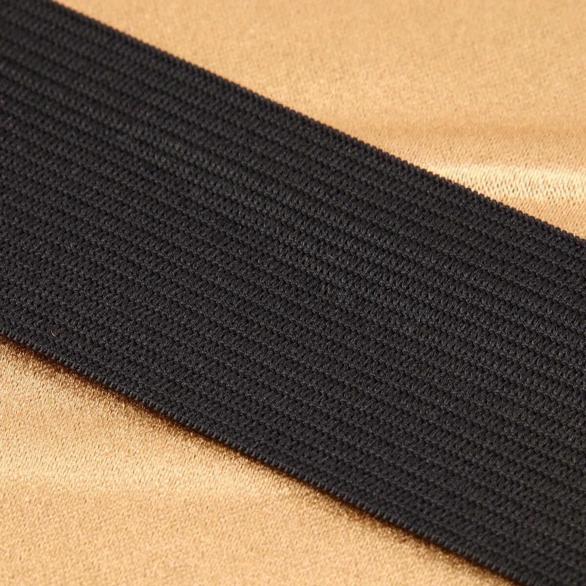 фото Резинка вязаная, 40 мм, 25 ± 2 м, цвет черный арт узор
