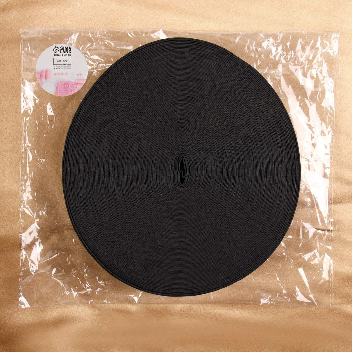 фото Резинка вязаная, 40 мм, 25 ± 2 м, цвет черный арт узор