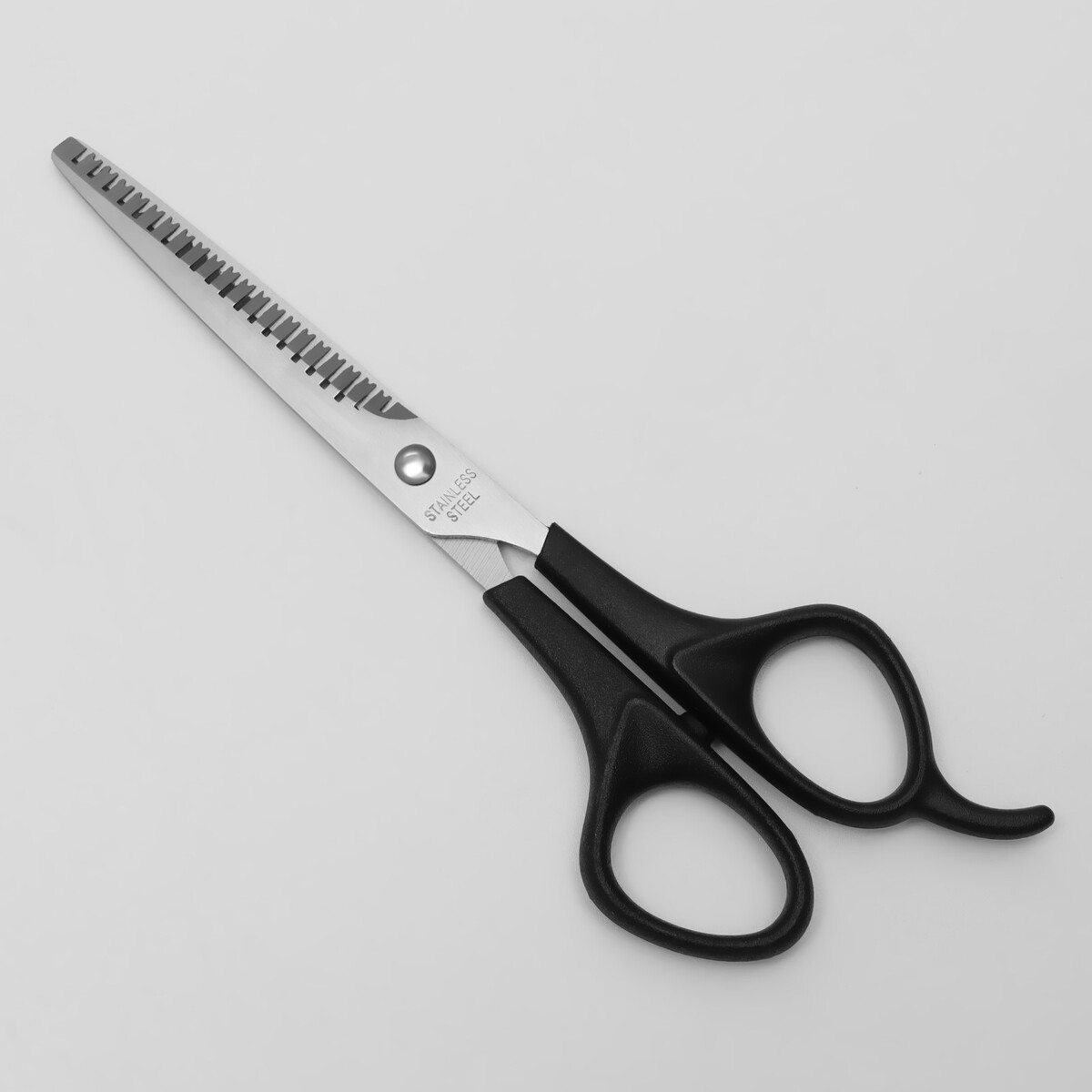 Ножницы филировочные с упором, лезвие — 6 см, цвет черный ножницы парикмахерские с упором лезвие 6 5 см