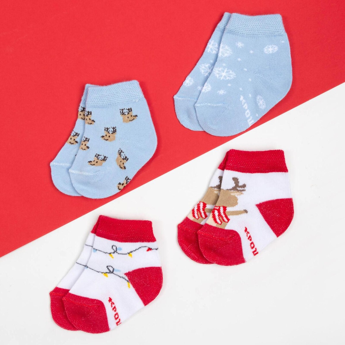 Носки 877624 Белый, голубой, красный, размер 14, фото 2