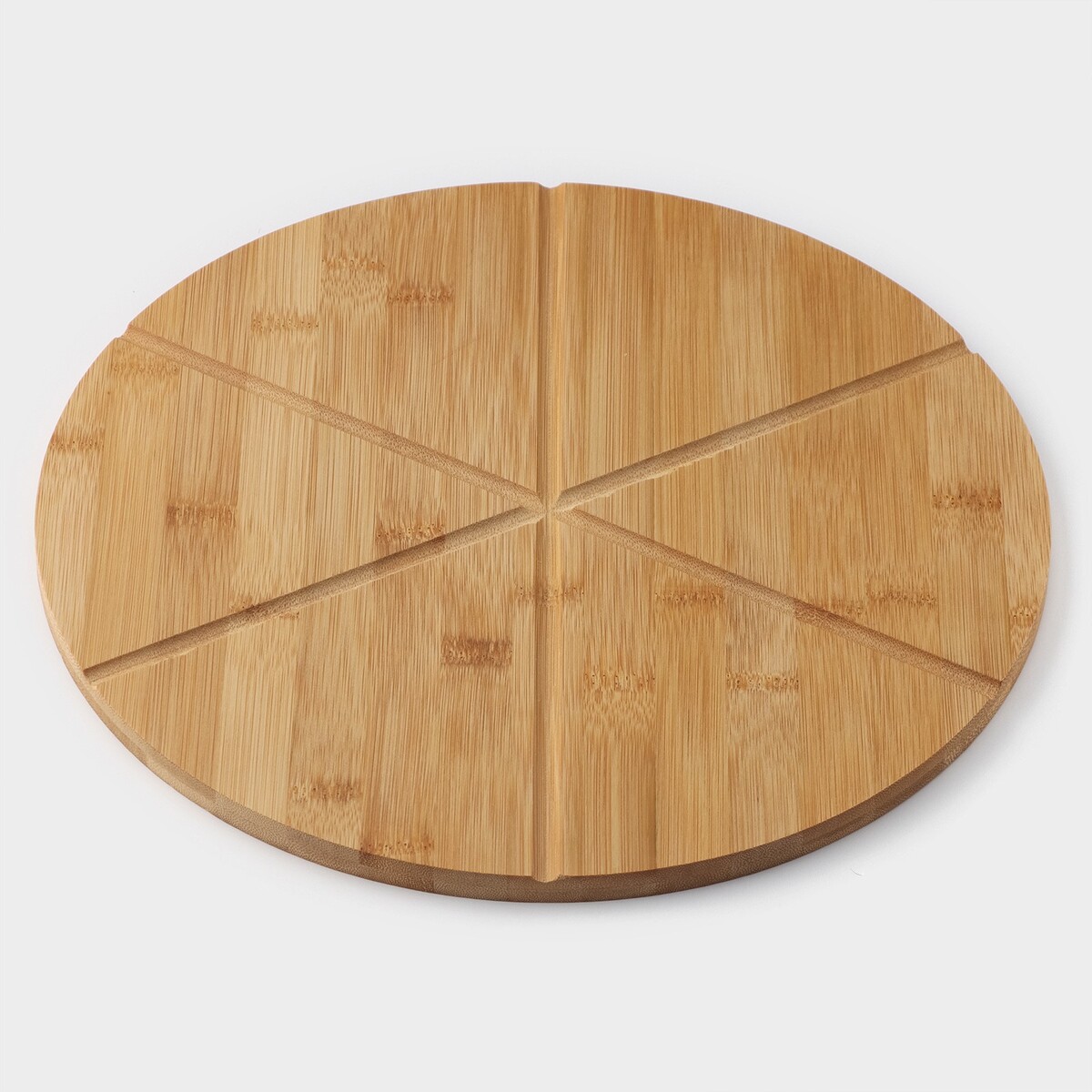 фото Доска для подачи пиццы, d=32 см, в комплекте с ножом, бамбук, нержавеющая сталь доляна