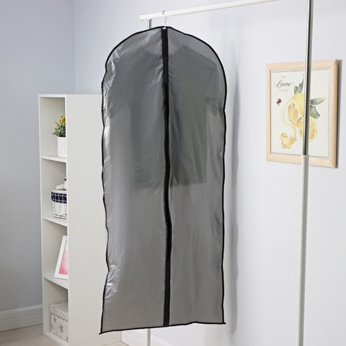 Чехол для одежды доляна, 61×137 см, плотный, peva, цвет серый чехол на подушку с кисточками этель серый 45х45 см 100% п э велюр