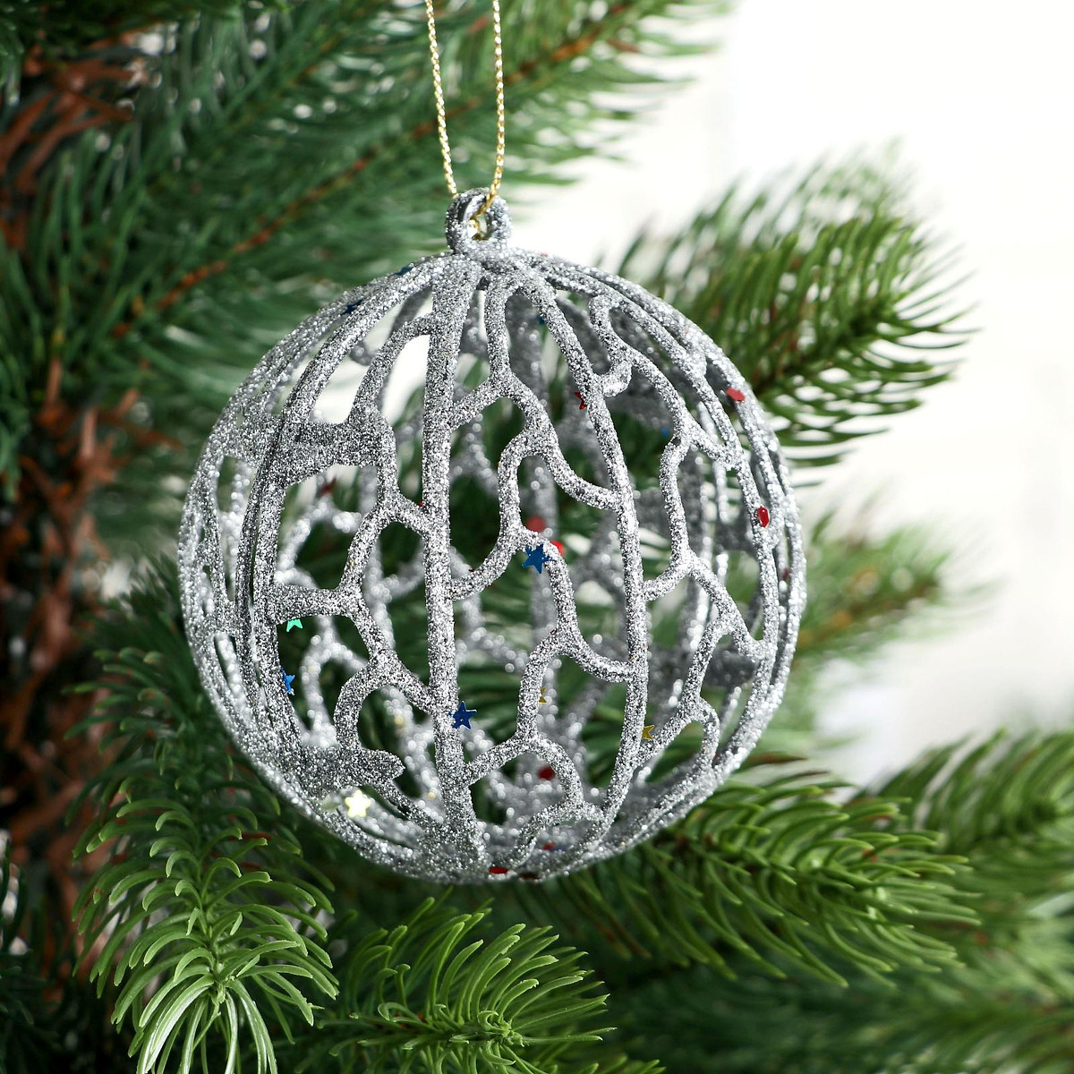 

Ёлочные игрушки, Серебристый;золотистый