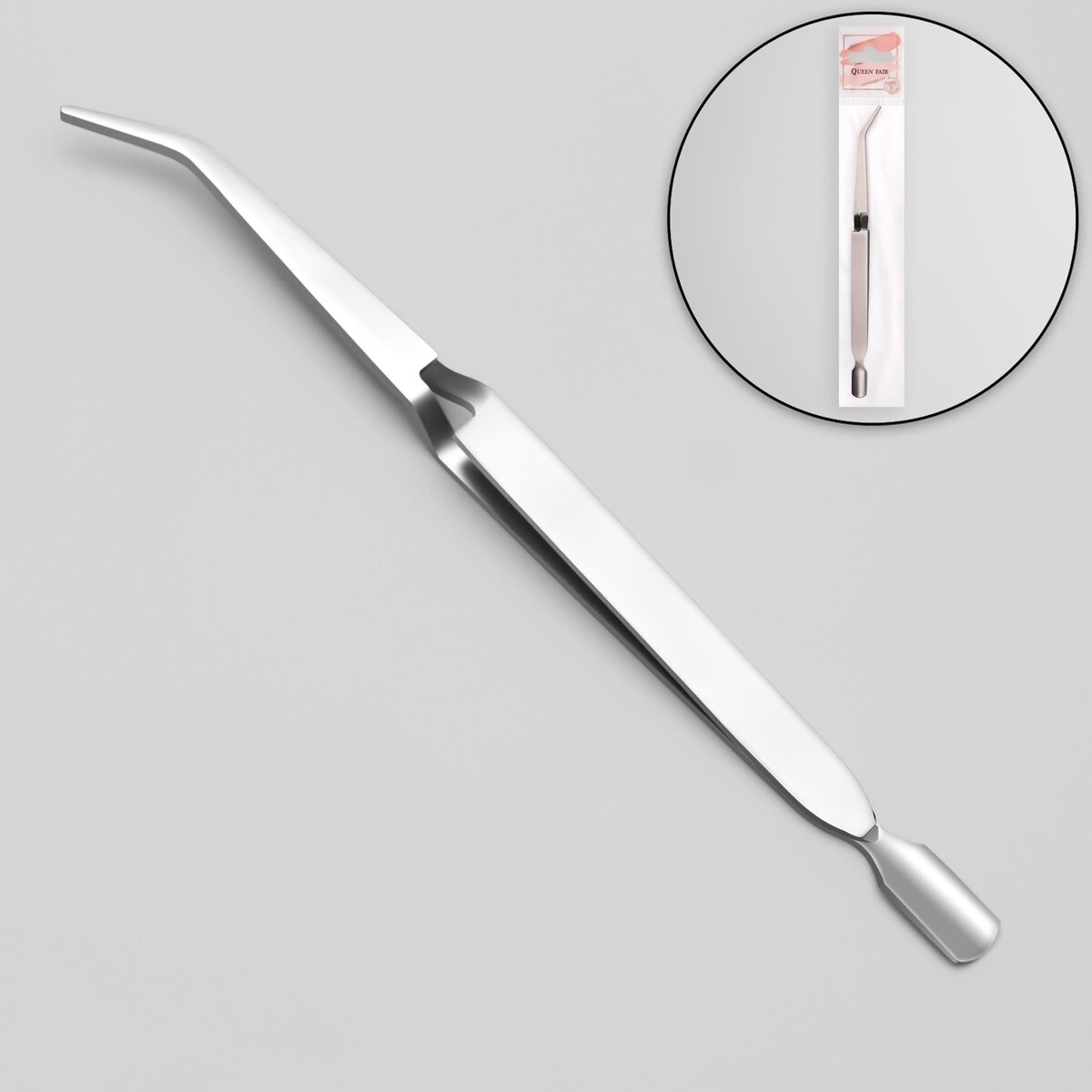 Пинцет-шабер для наращивания ногтей, 16,5 см, цвет серебристый пинцет в форме ножниц прорезиненные ручки 8 см на блистере серебристый