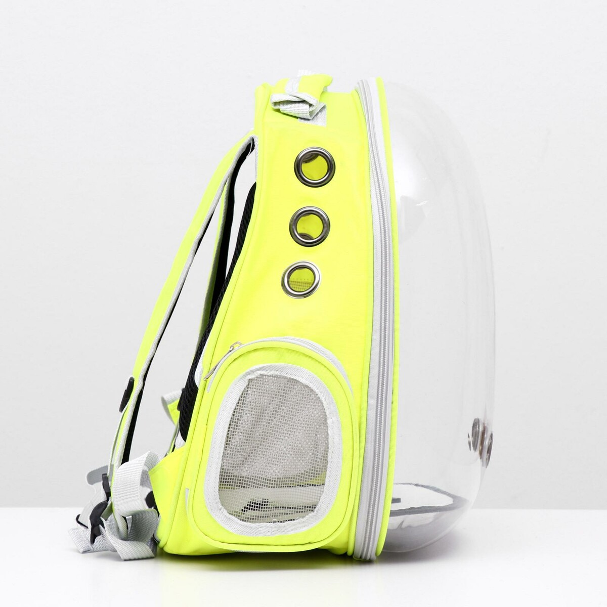 фото Рюкзак для переноски животных, прозрачный, 31 х 28 х 42 см, желтый пижон