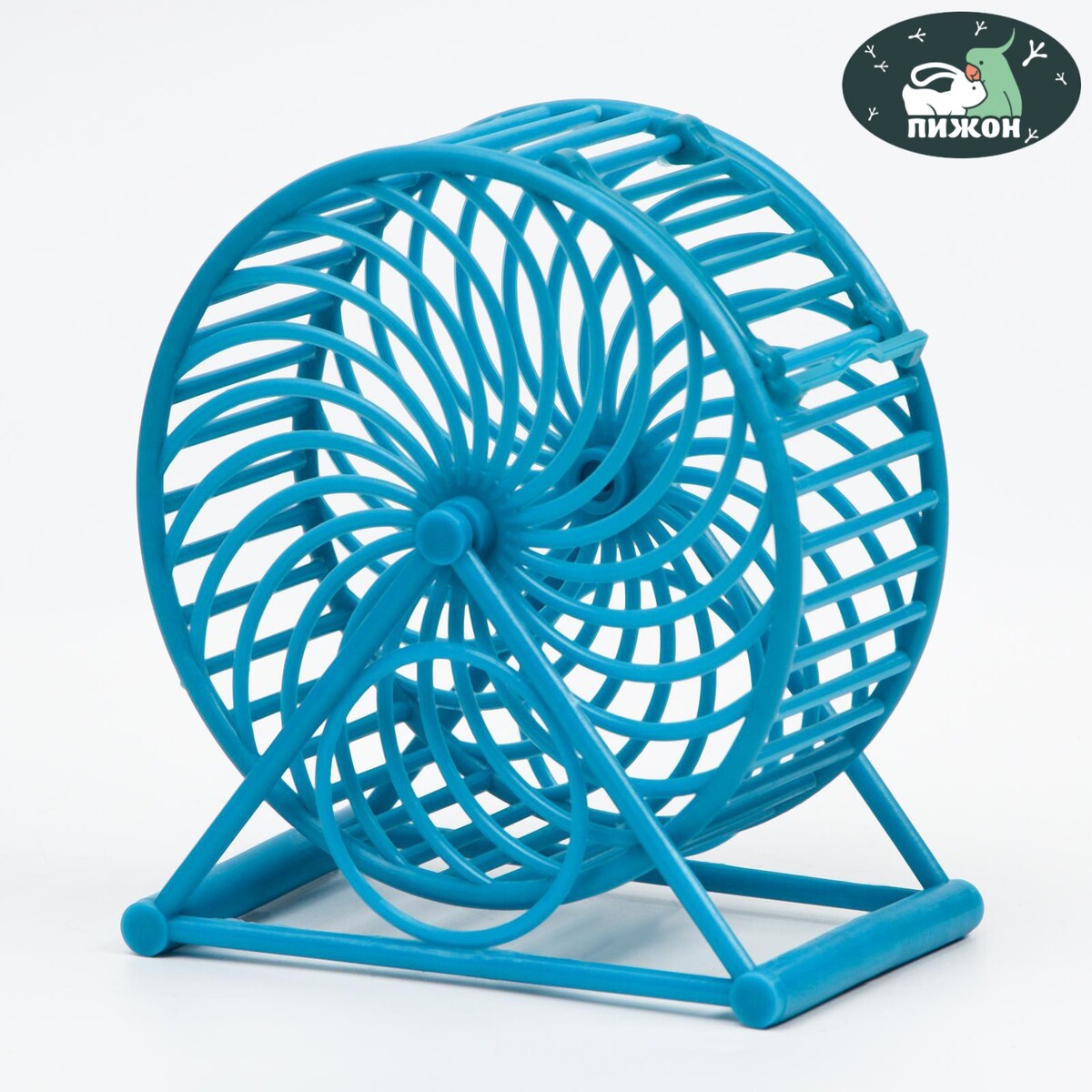Колесо для грызунов на основании, пластик, 12,5 см, голубое колесо в колесе
