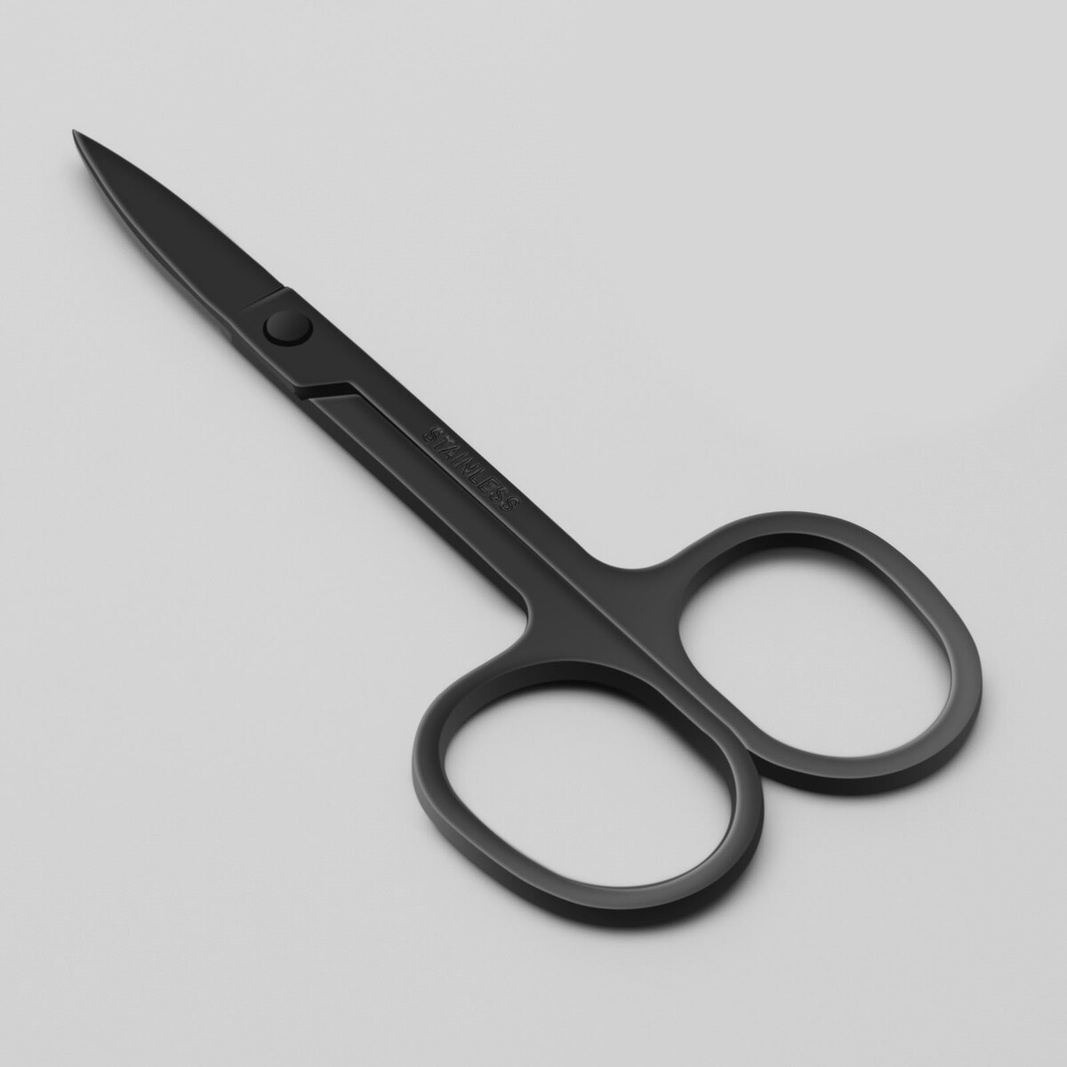 Ножницы маникюрные, широкие, загнутые, 9 см, цвет черный