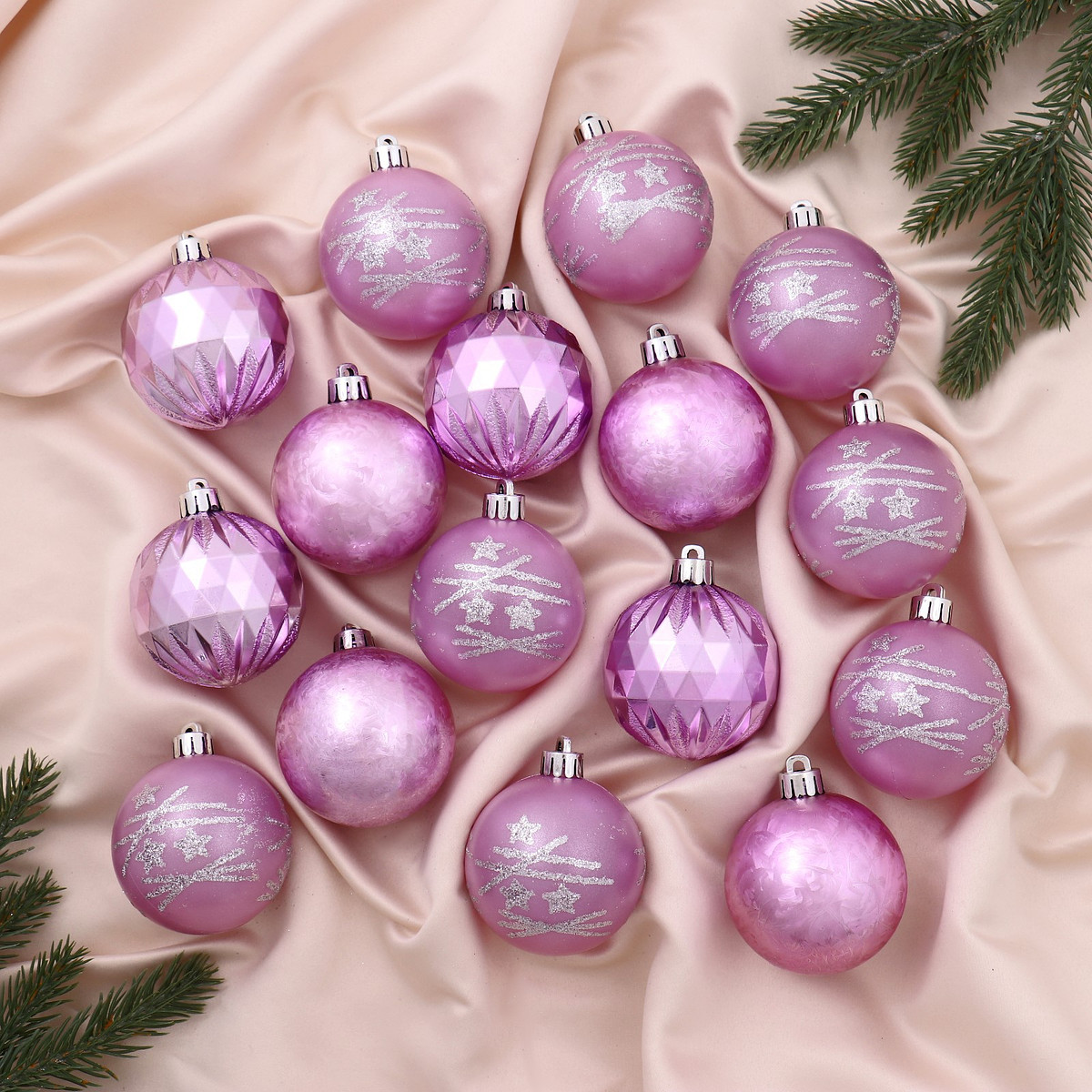 

Ёлочные игрушки, Розовый;сиреневый