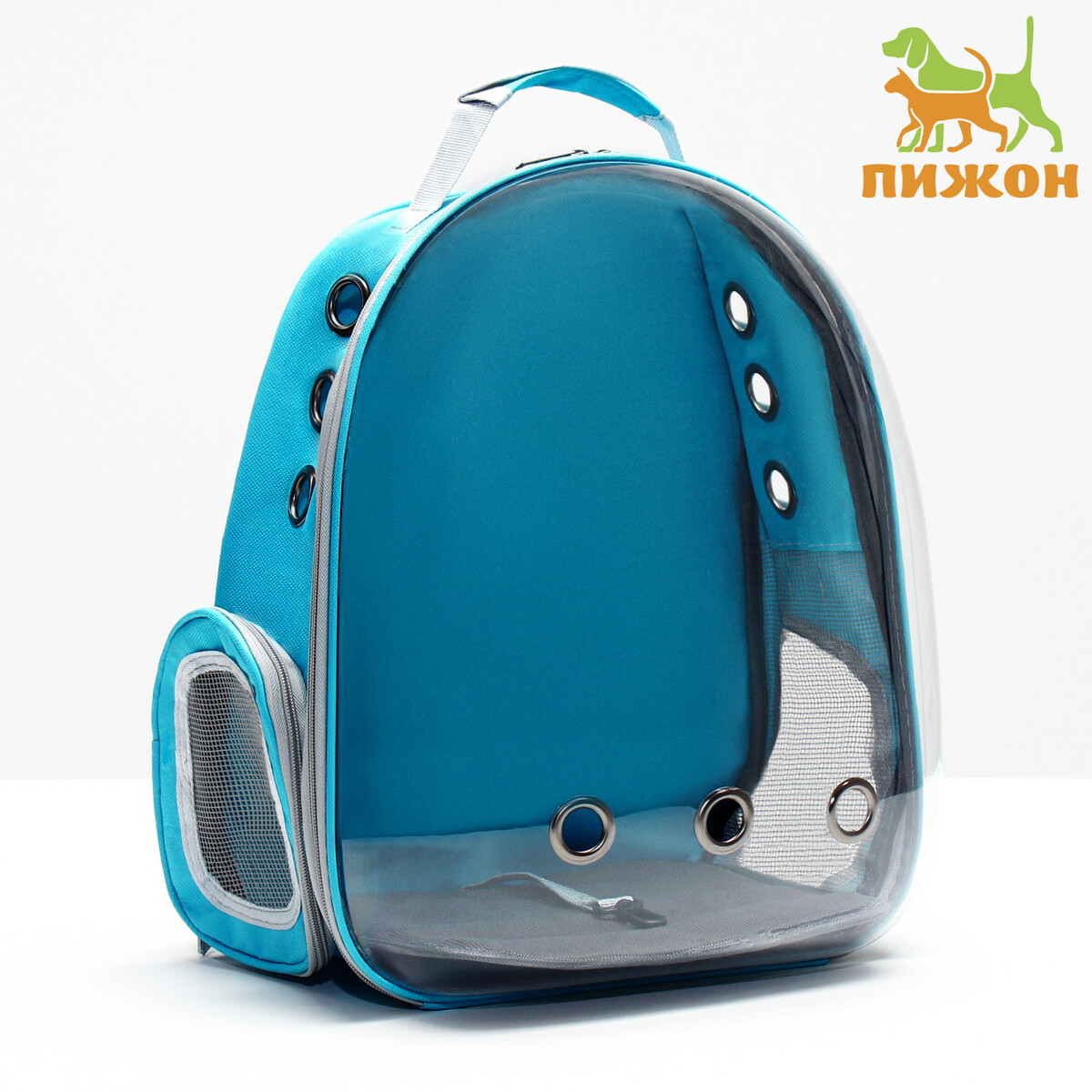 Рюкзак для переноски животных прозрачный, 31 х 28 х 42 см, голубой прозрачный раскладывающийся рюкзак для животных 33 28 42 см