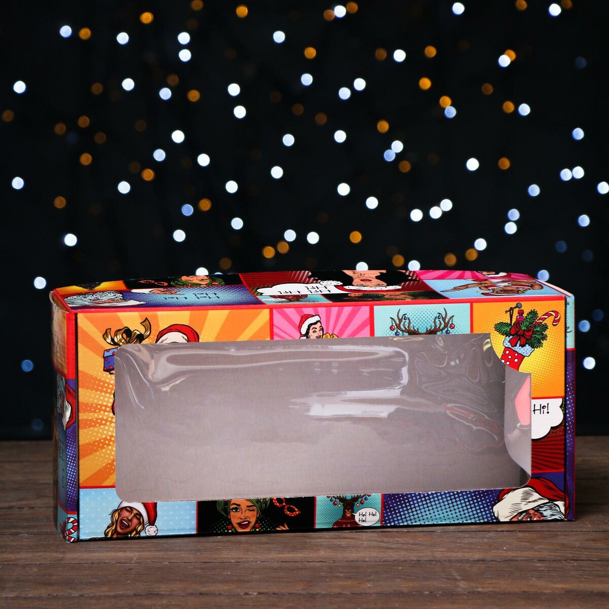 Коробка самосборная, с окном, коробка самосборная с окном серебрянная 16 х 16 х 3 см