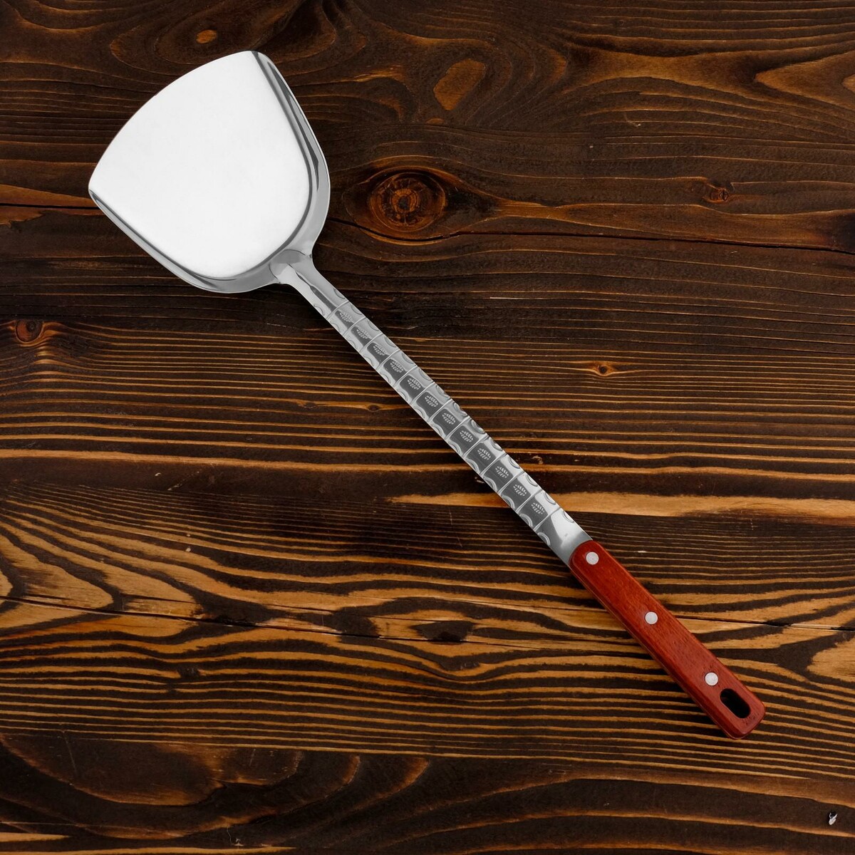 Лопатка для казана узбекская 45см, ширина 12см, с деревянной ручкой лопатка кухонная с резной ручкой можжевельник 27 см
