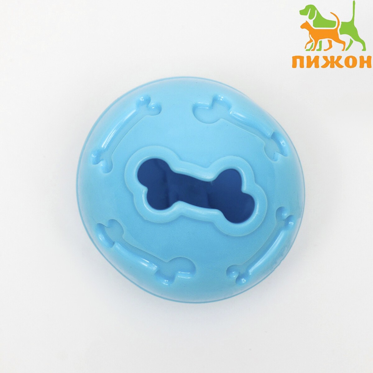 Мяч под лакомства, утолщенный tpr, 7 см, голубой игрушка под лакомства