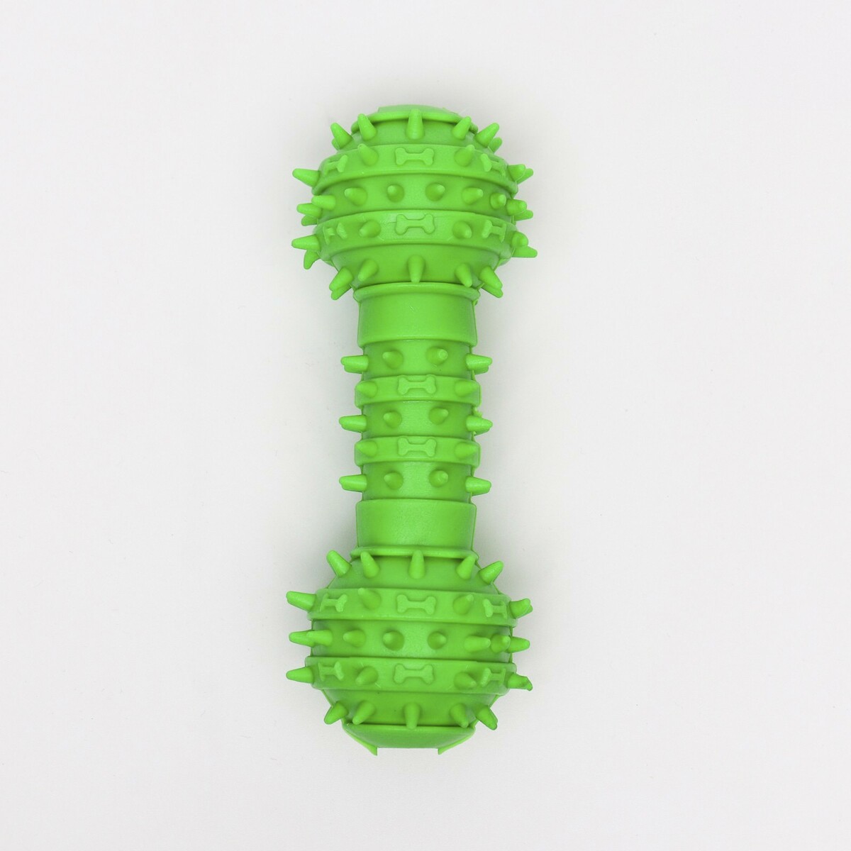 Игрушка-гантель шипастая, 14,5 см, зеленая гантель torres 0 5 кг pl550105