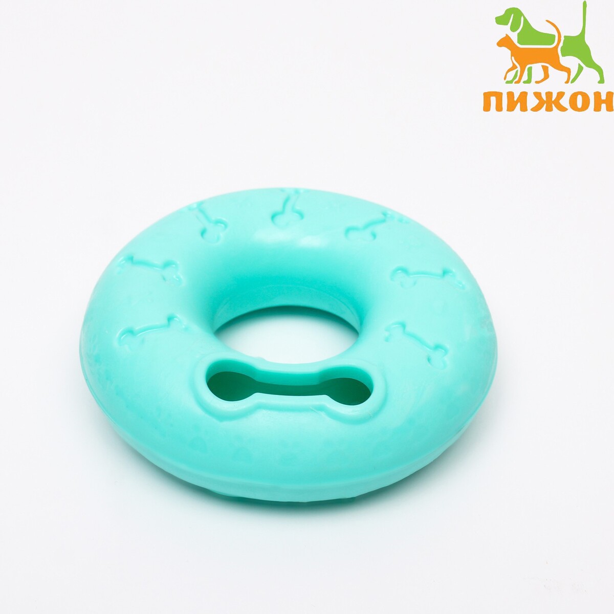 Кольцо под лакомства, утолщенный tpr, 12,5 см, зеленое игрушка кольцо плавающее среднее зооник пластикат 17 см салатовое