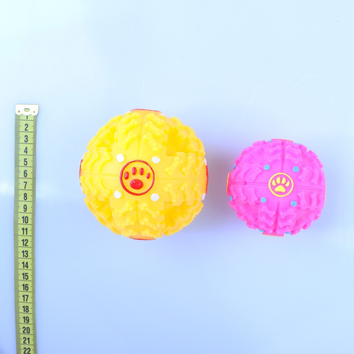 фото Квакающий мяч для собак большой, жесткий, 9,5 см, желтый пижон