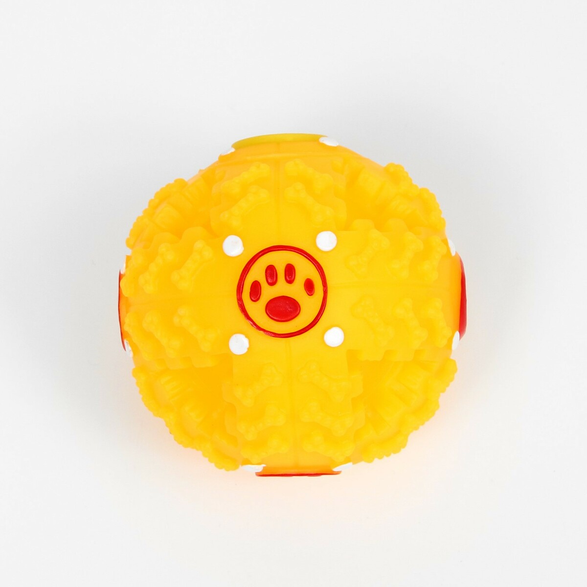 фото Квакающий мяч для собак большой, жесткий, 9,5 см, желтый пижон