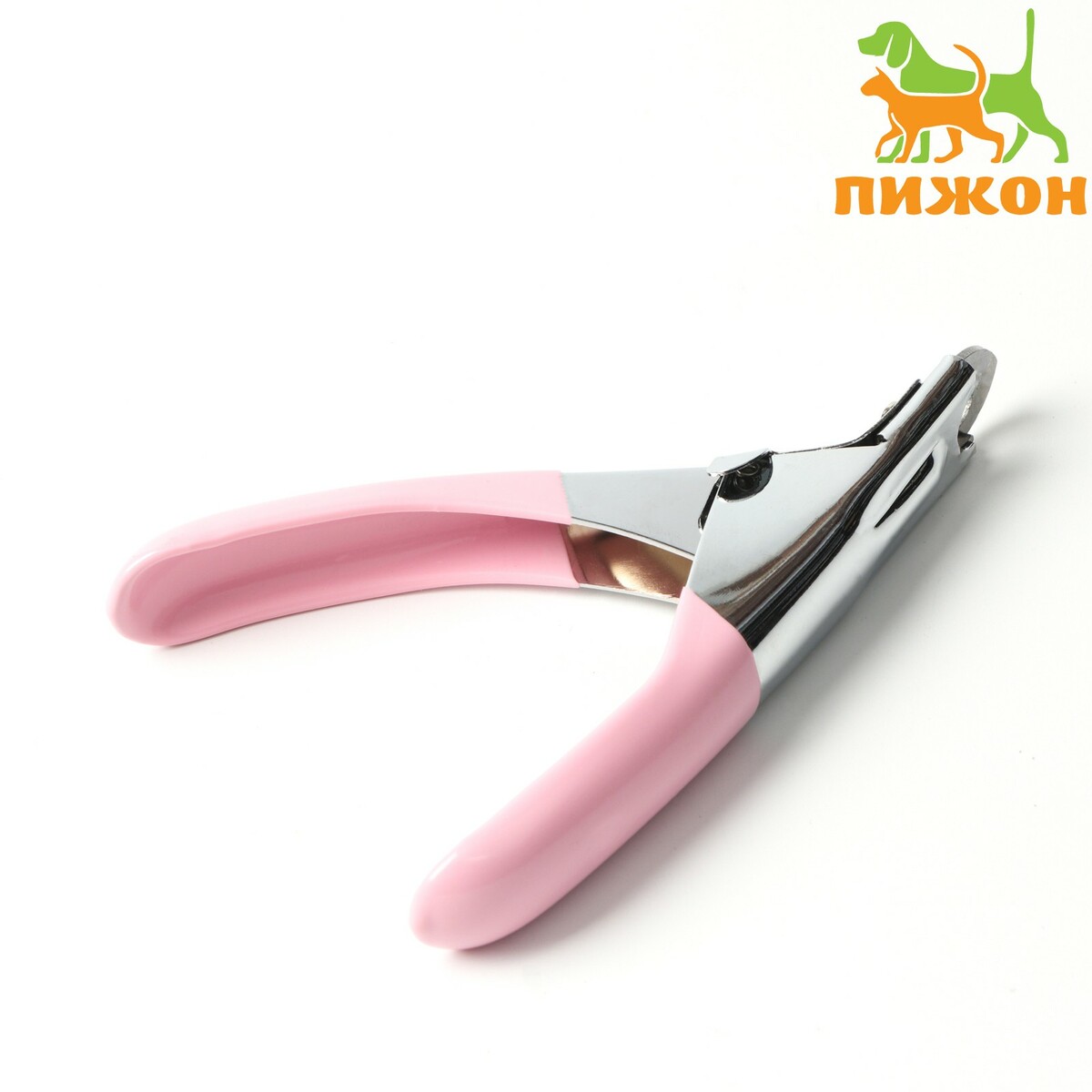 Когтерез-гильотина с прорезиненной ручкой, отверстие 7 мм, розовый