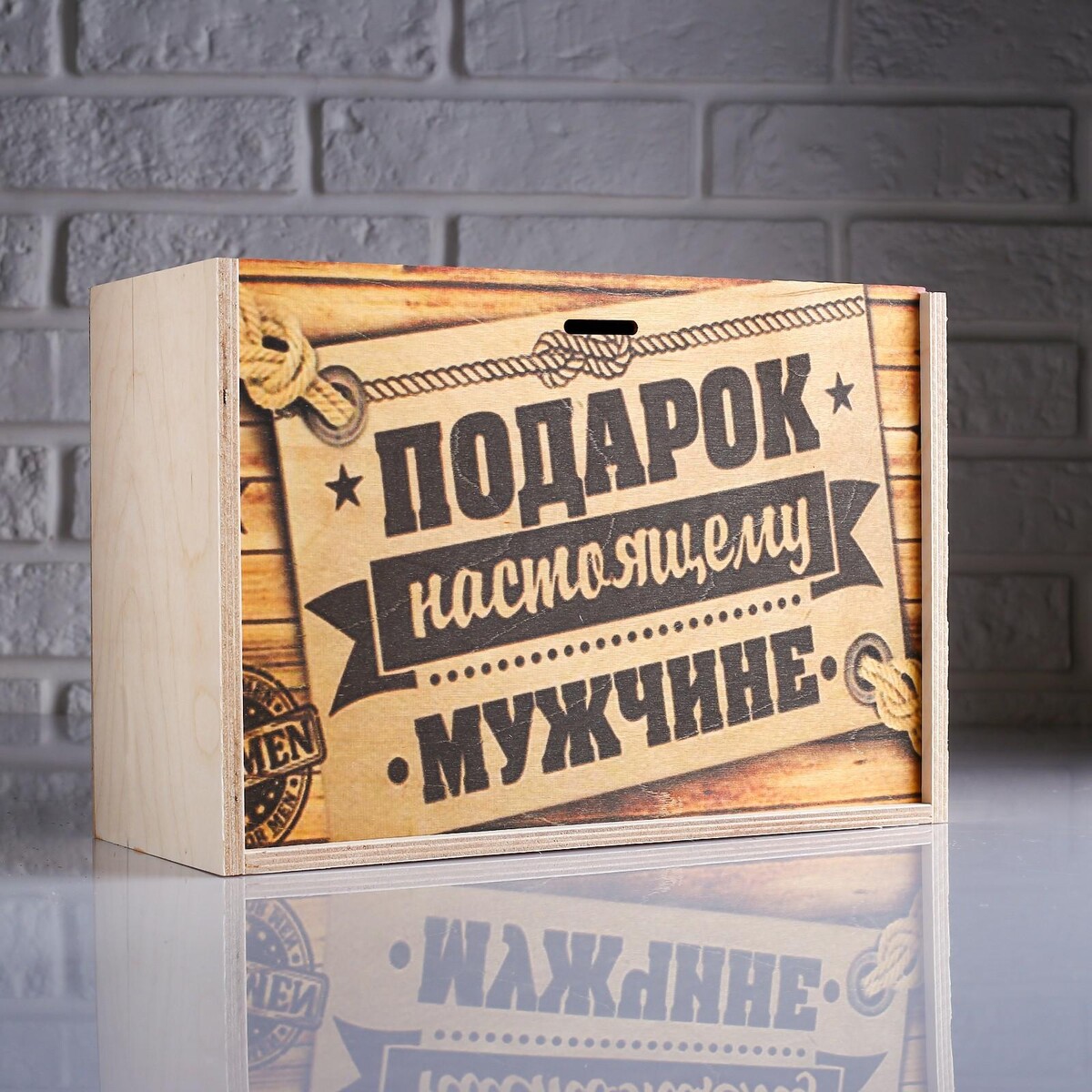 

Коробка подарочная 30×12×20 см деревянная пенал, Разноцветный;бежевый