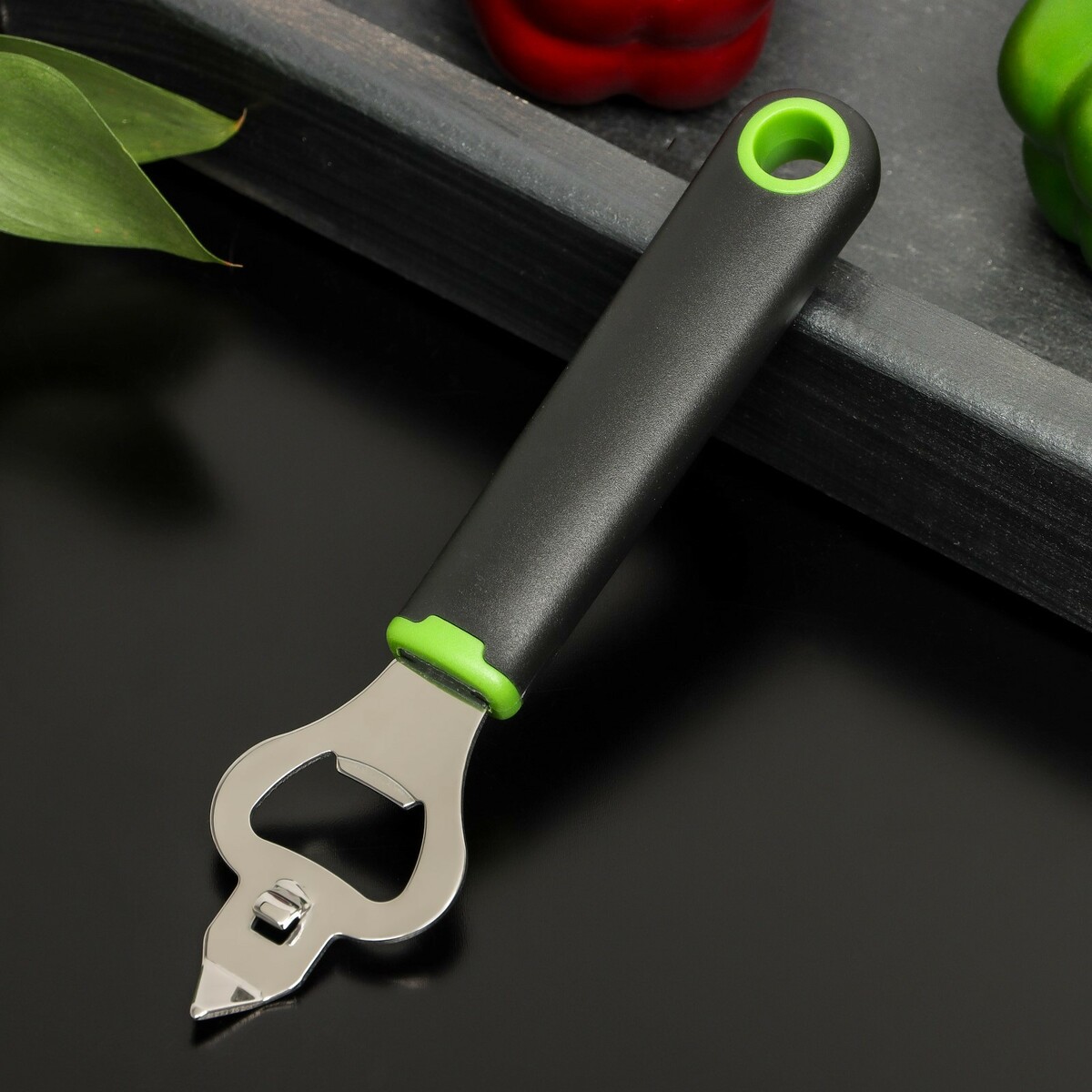 

Нож консервный доляна lime, 18×4,5 см, цвет черно-зеленый