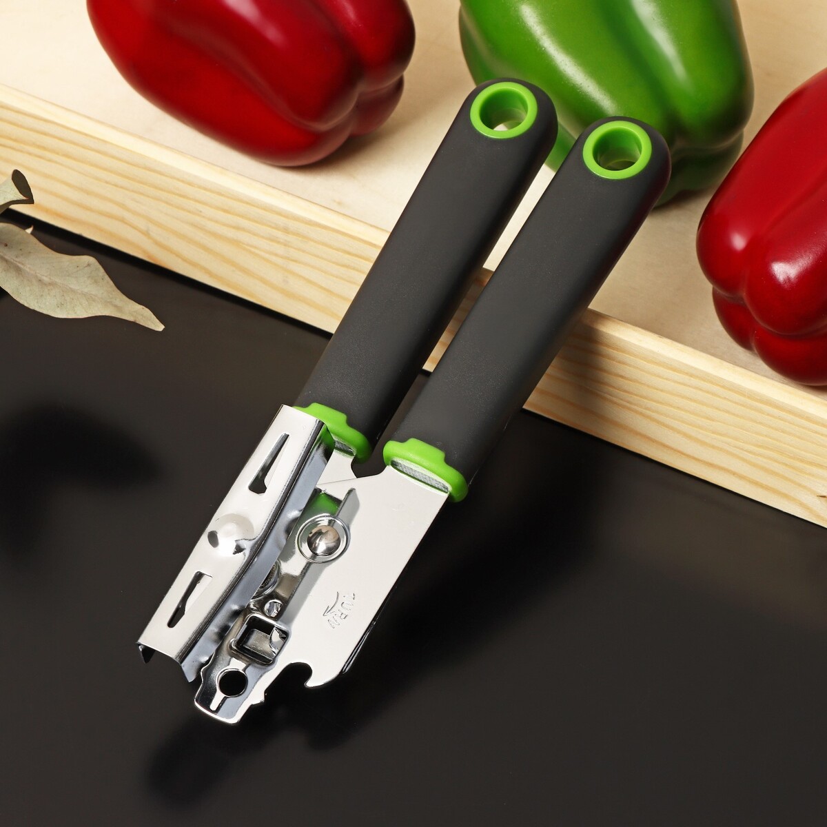 Нож консервный доляна lime, 20×5 см, цвет черно-зеленый нож для пиццы и теста ребристый доляна lime 19×6 см черно зеленый