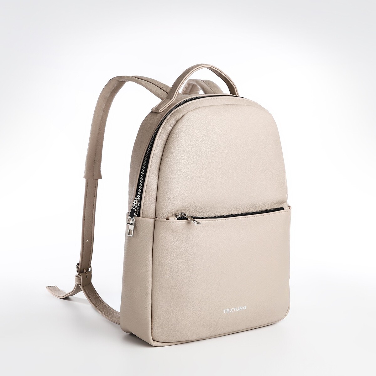 Рюкзак на молнии textura, наружный карман, цвет светло-бежевый TEXTURA