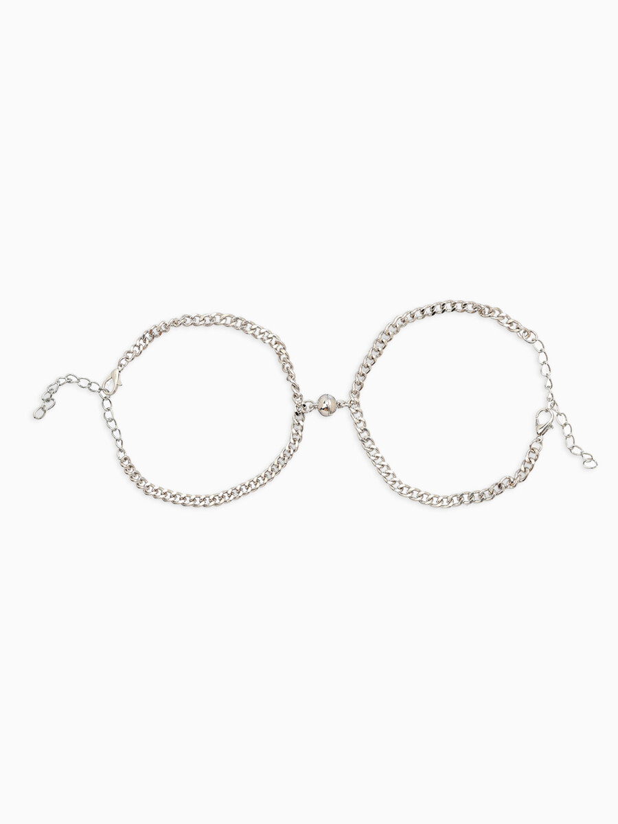 

Браслеты парные, Серебристый