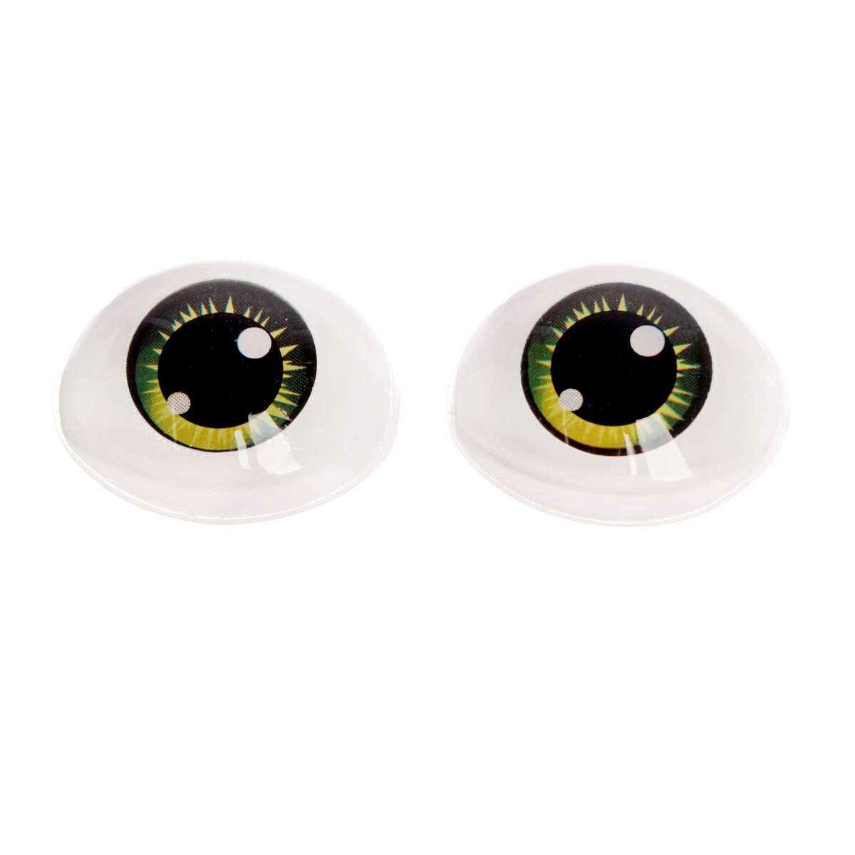 Глаза, набор 10 шт., размер 1 шт: 11,6×15,5 мм, цвет зеленый