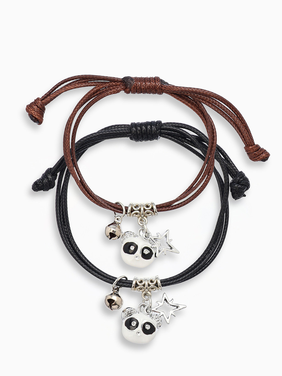 

Браслеты парные, Разноцветный;коричневый;черный