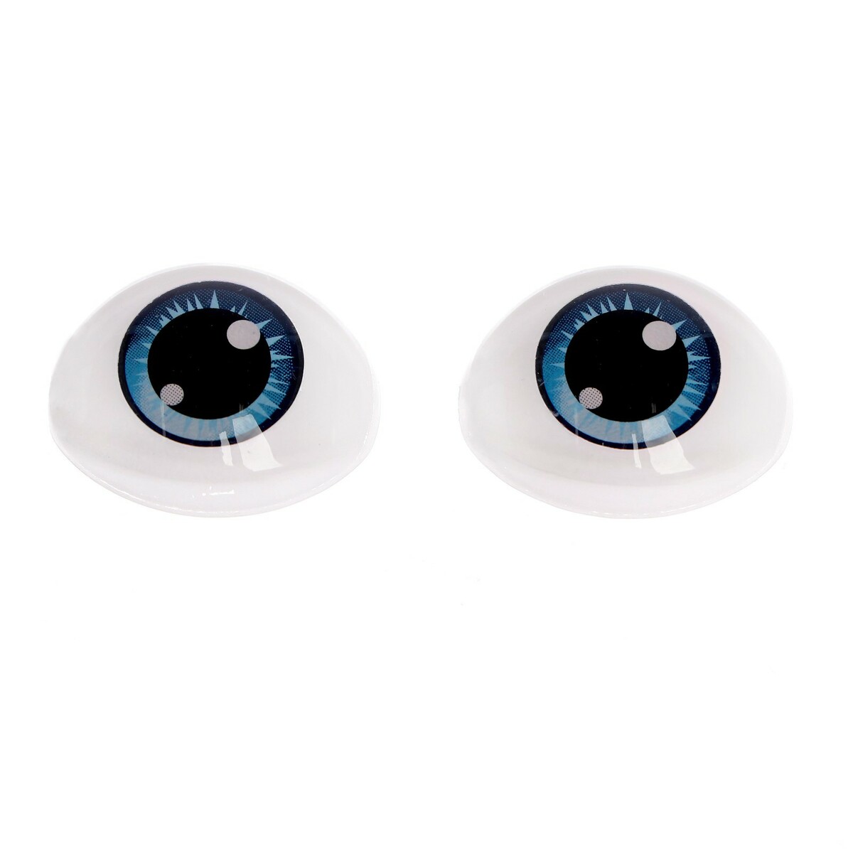 Глаза, набор 10 шт., размер 1 шт: 11,6×15,5 мм, цвет серо-голубой глаза хаски
