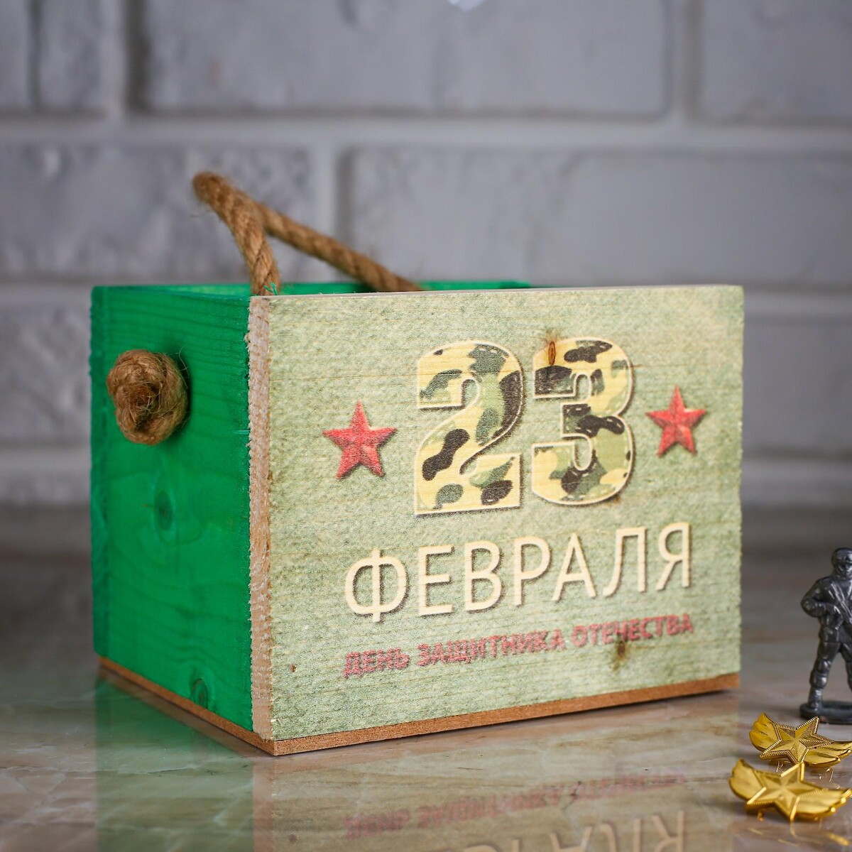 

Кашпо деревянное 12.5×10.5×9.5 см элен, Зеленый