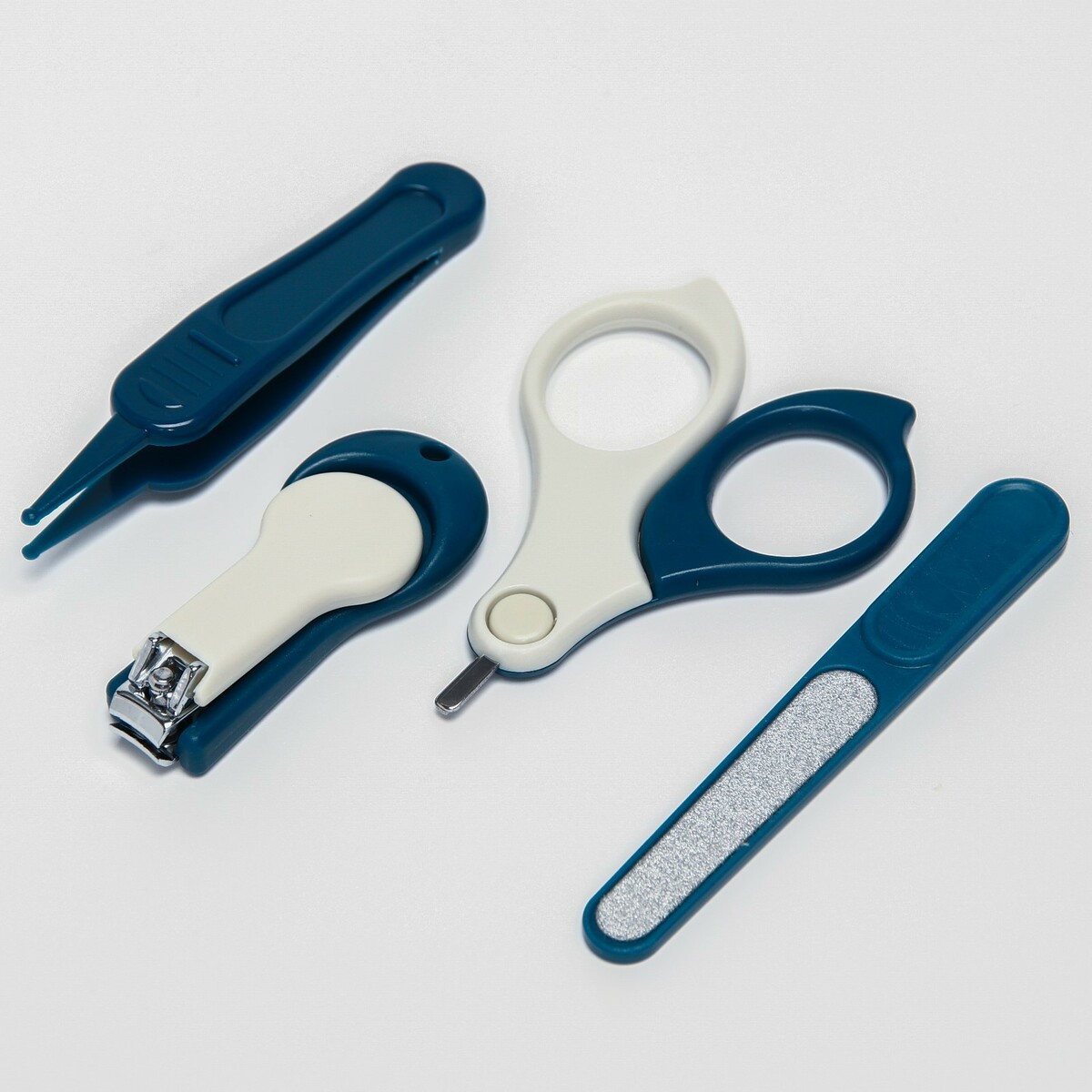 Детский маникюрный набор (ножницы, книпсер, пилка, пинцет), цвет синий Mum&Baby