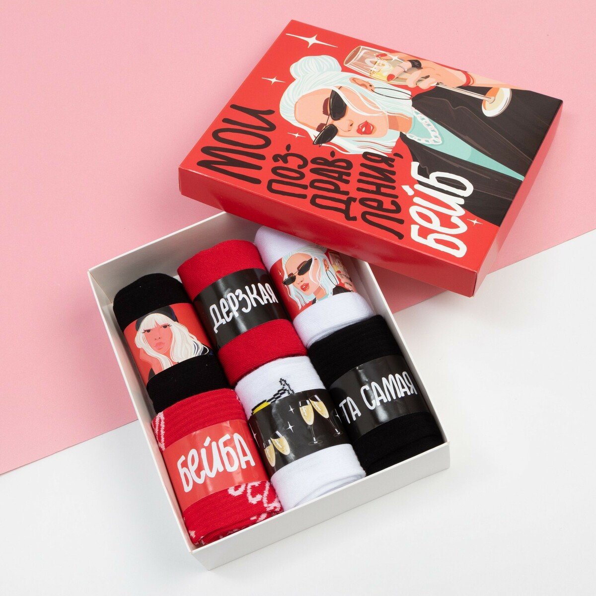 

Носки, Разноцветный;белый;красный;черный