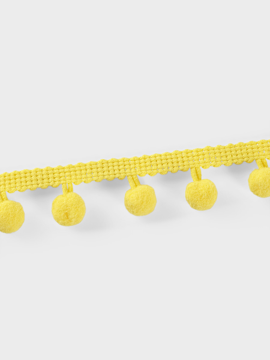 

Тесьма декоративная с помпонами, 25 ± 5 мм, 9.1 ± 0.5 м, цвет желтый