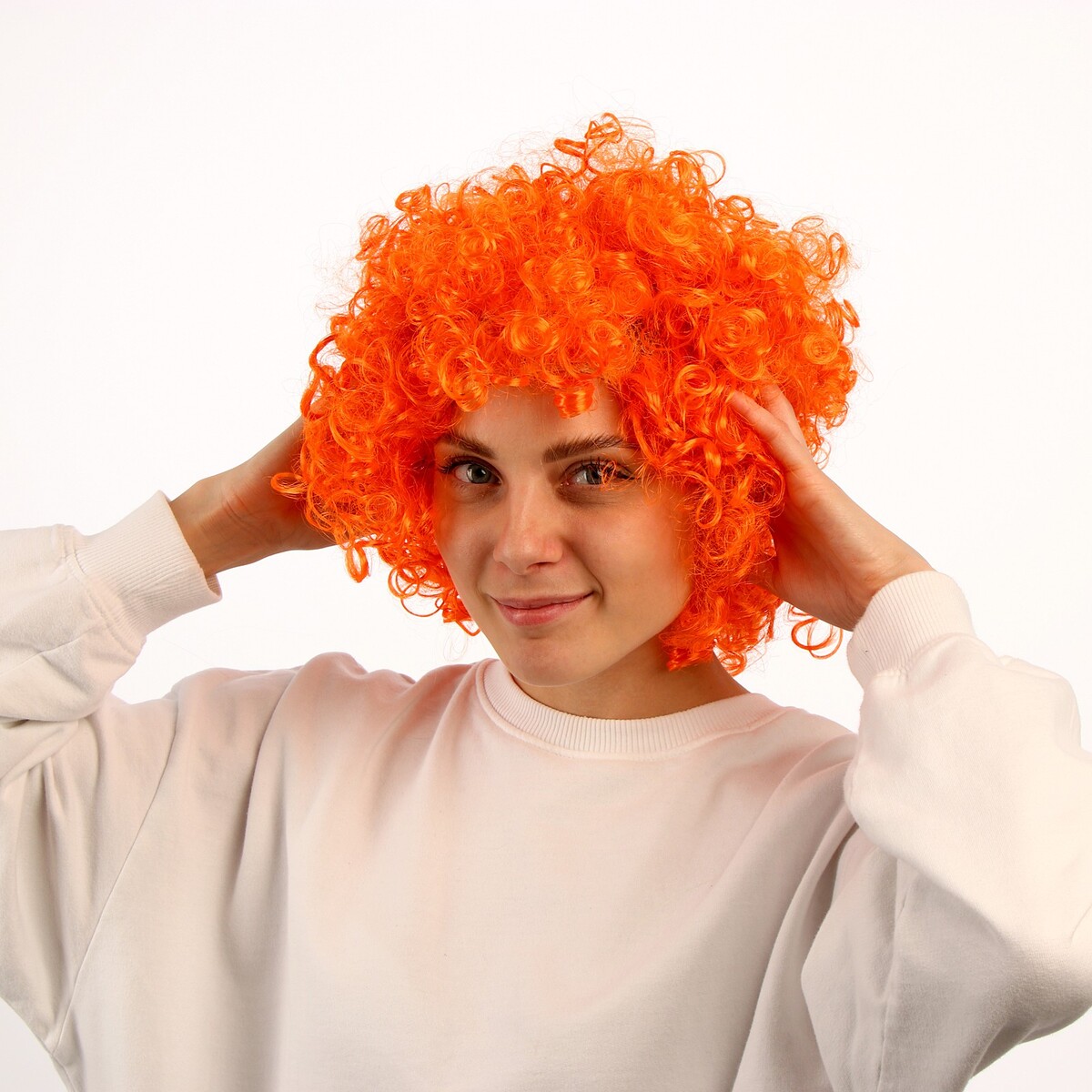Карнавальный парик карнавальный парик длинные прямые волосы оранжевый 120 г