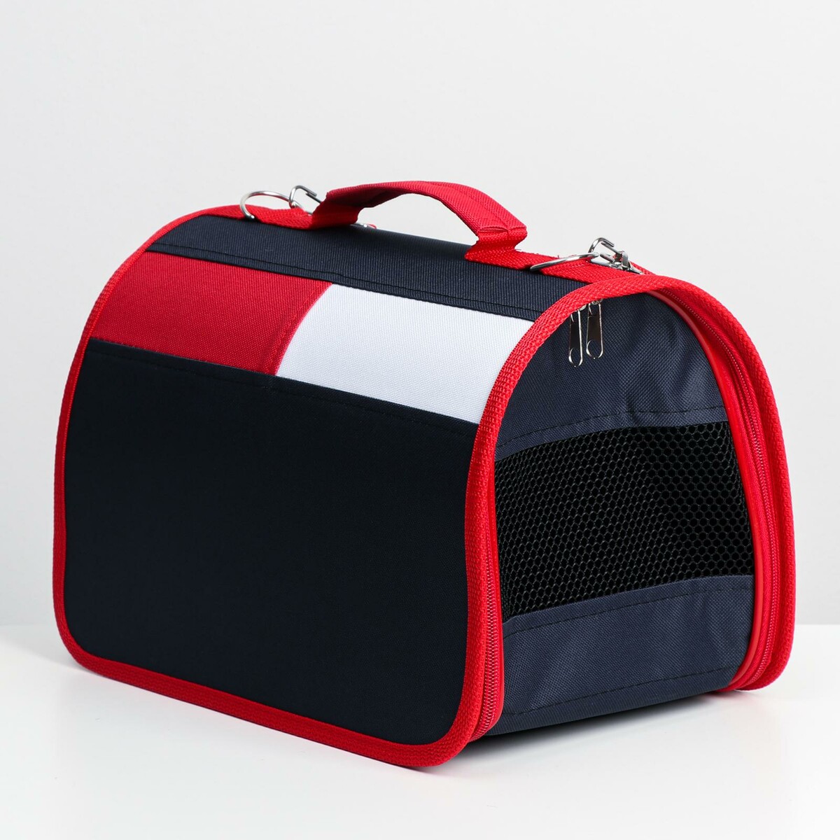 Сумка-переноска для животных, каркасная, 31 х 20,5 х 22 см, синий-красный сумка для фотоаппарата lowepro bowler bag tlz красный acme made