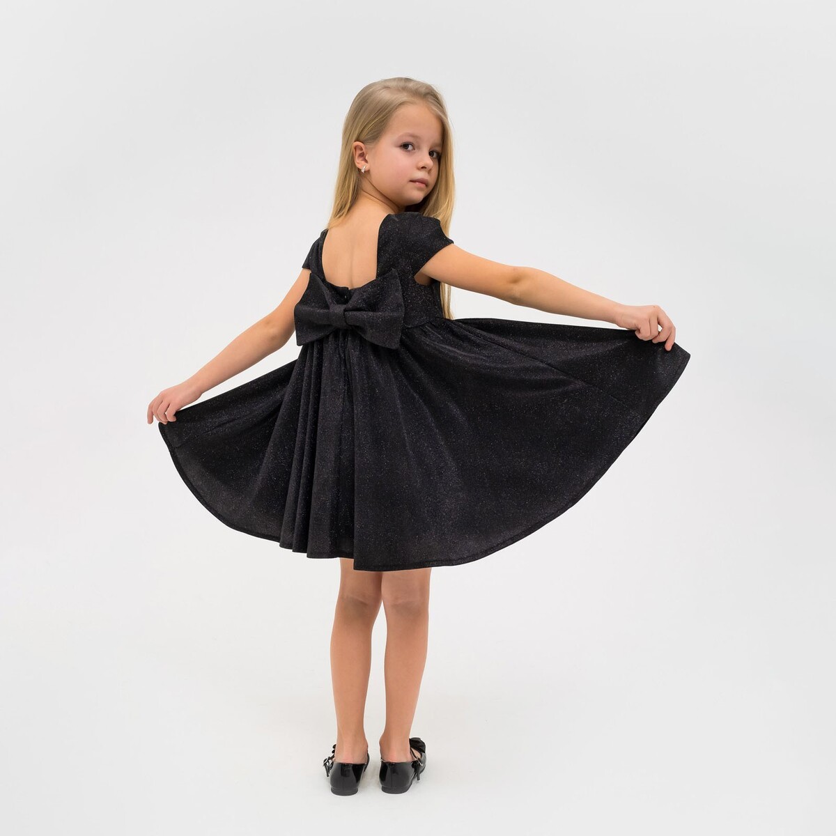 Платье нарядное нарядное велюровое платье черного цвета для девочек