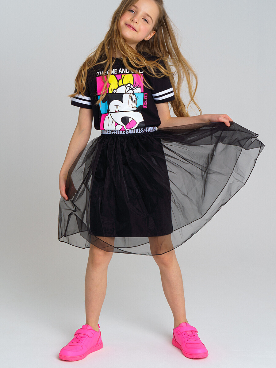 Платье трикотажное комплект юбка декоративной playtoday боди трикотажное для девочек yum yum 2 шт