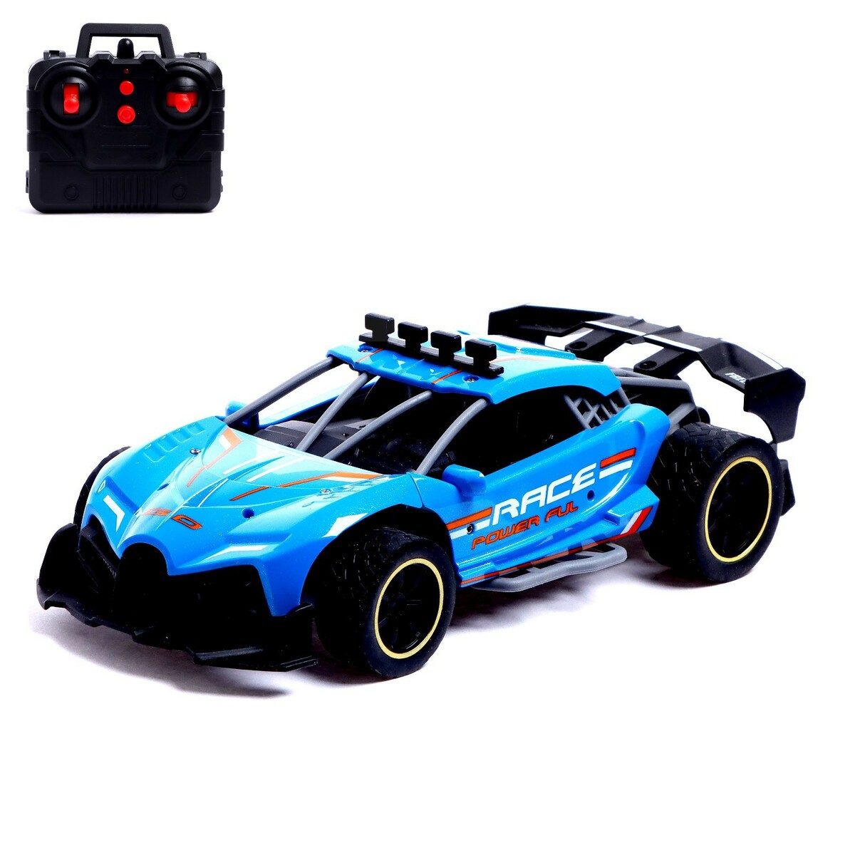Машина радиоуправляемая runner, эффект дыма, 1:16, работает от аккумулятора, цвет синий музыкальная игрушка zabiaka полицейская машина синий звук свет