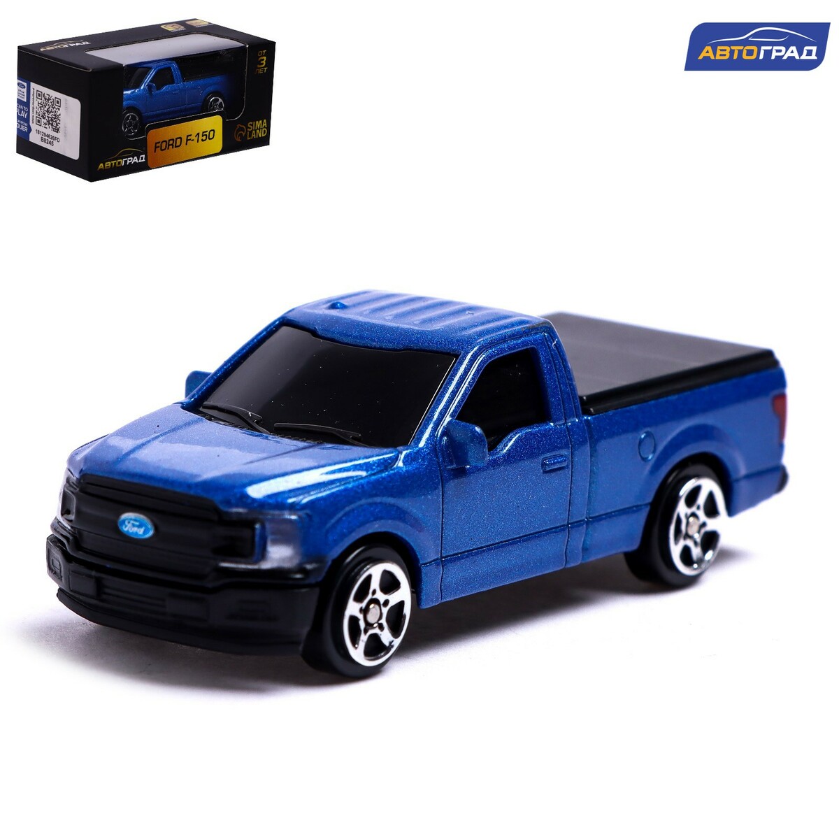 Машина металлическая ford f-150, 1:64, цвет синий машина ford shelby mustang gt500 2020 yellow 1 18 31452