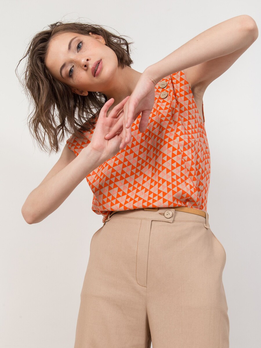 Блуза PRIZ, размер 42, цвет оранжевый 0949485 - фото 2