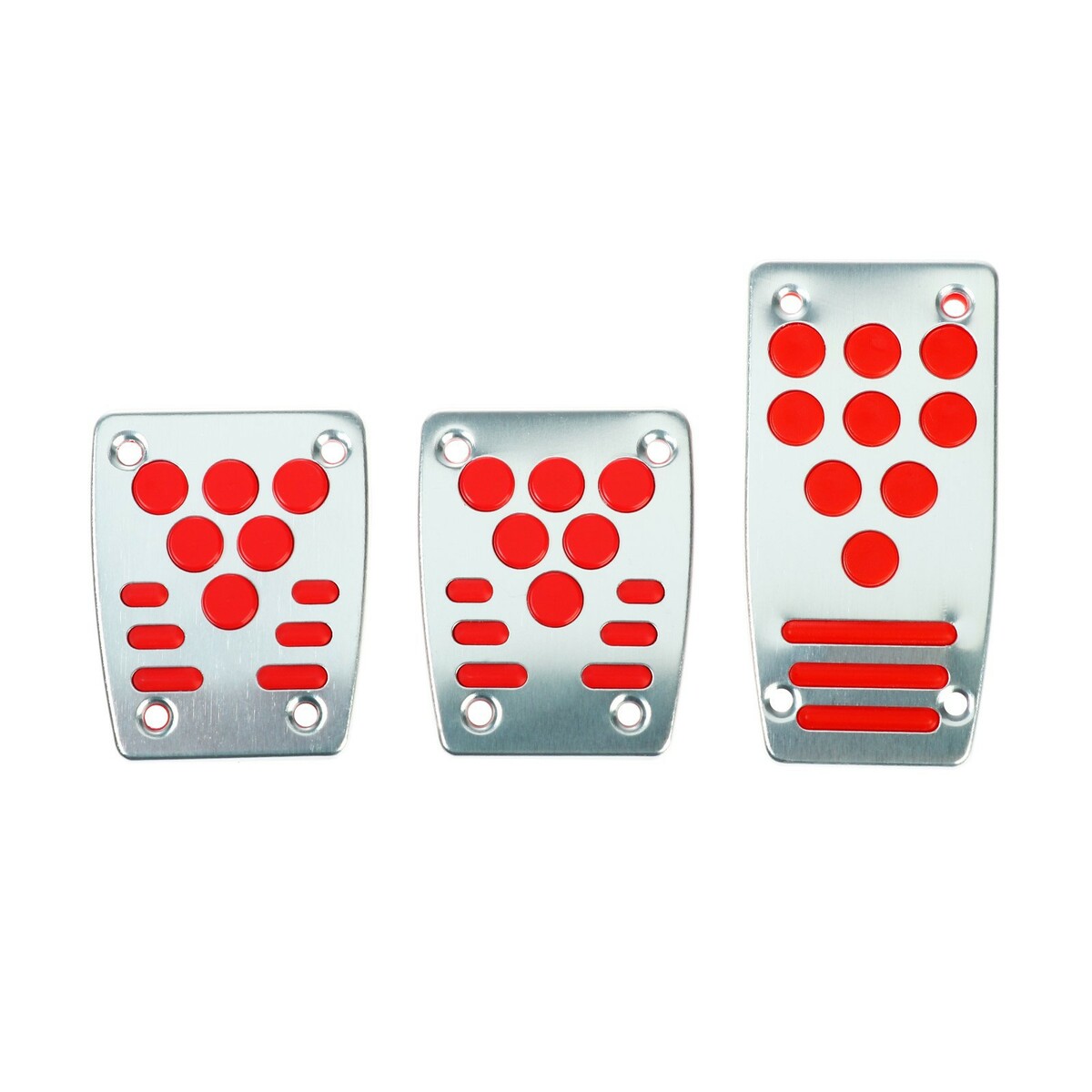 Накладки на педали cartage, антискользящие, набор 3 шт. серебристо-красный накладки на руки