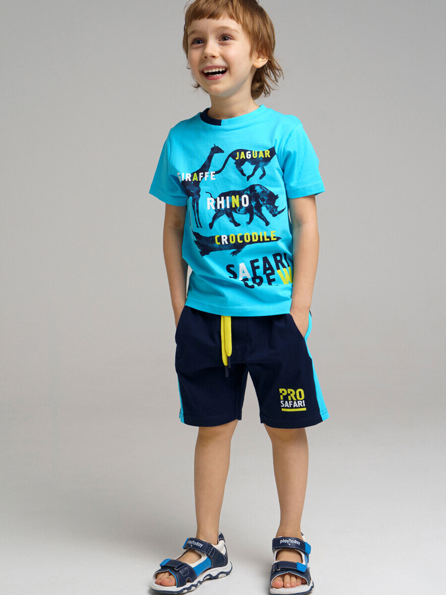 Комплект футболка шорты трикотажный пояс комплект playtoday трикотажный для мальчиков футболка шорты желтый