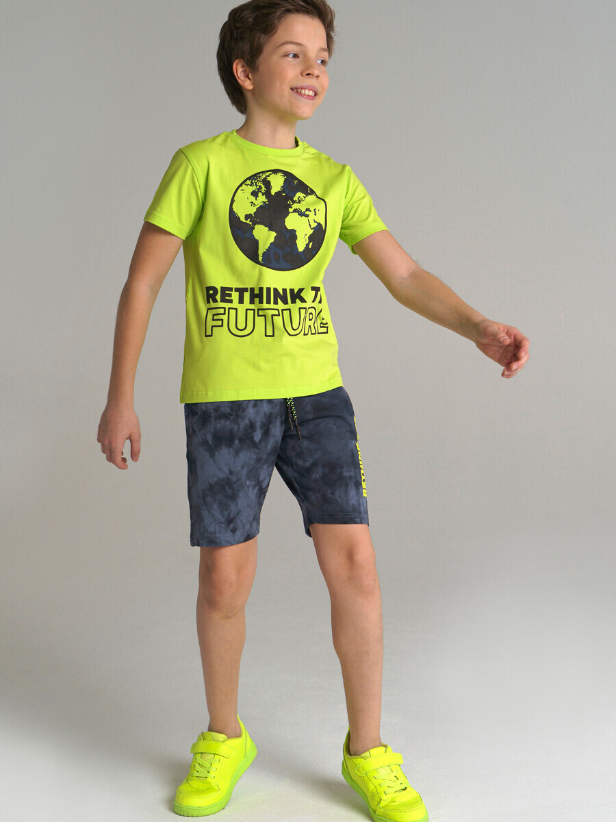 Комплект футболка шорты трикотажный пояс костюм трикотажный латифа зеленый