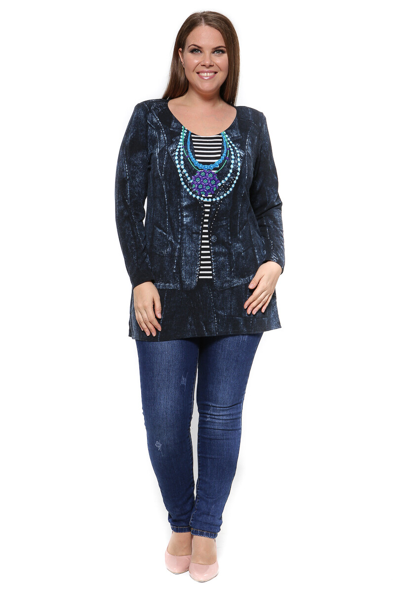 Блуза Грация Стиля, размер 54, цвет джинса 0958773 - фото 1