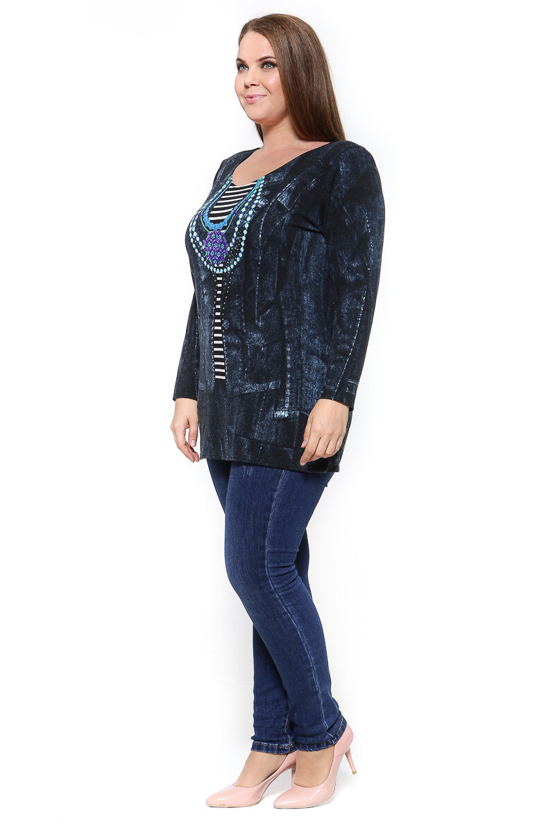 Блуза Грация Стиля, размер 54, цвет джинса 0958773 - фото 2